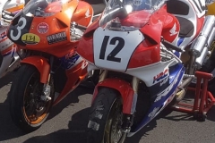 13. John Chapman’s 1994 RC45 RVF Japanese Endurance rep bike from Scotland.  15.	John Chapman bought his RVF RC45 in Honda colours now, but was the genuine Jason Griffiths race bike with many wins. The bike is now converted to run on ice cream.